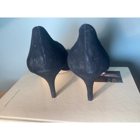 Loeffler Randall Pointed Tow Low Heel Black Suede Poppi Pump Sz 39.5 9.5 Box - Picture 3 of 6